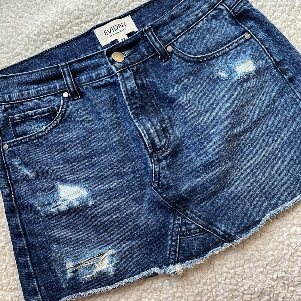 Jeans denim miniskirt size 27 small fits size 2-4